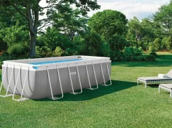 Piscina retangular acima do solo 400x200x122 cm com bomba e escada