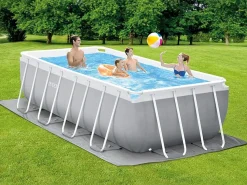 Piscina retangular acima do solo 400x200x122 cm com bomba e escada