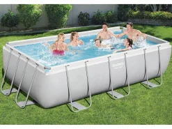 Piscina retangular elevada 4,04x2,01x1 m HAWI - Aço Resistente - Fácil de Montar - Revestimento Tritech - Difusor ChemConnect