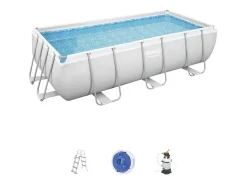 Piscina retangular elevada 4,04x2,01x1 m HAWI - Aço Resistente - Fácil de Montar - Revestimento Tritech - Difusor ChemConnect