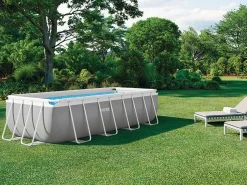 Piscina retangular 400x200x100 cm acima do solo com bomba e escada