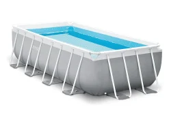 Piscina retangular 400x200x100 cm acima do solo com bomba e escada