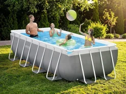 Piscina retangular 400x200x100 cm acima do solo com bomba e escada