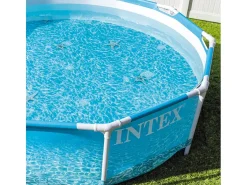 Piscina tubular redonda Intex Metal Frame Ocean 3,05 m, liner tripla camada, filtração por cartucho 1 m³/h