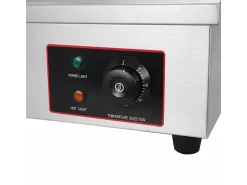 Placa de grade elétrica de 4400W, com bandeja de coleta de óleo, 2 zonas, 300 ° C, 73x48x23cm