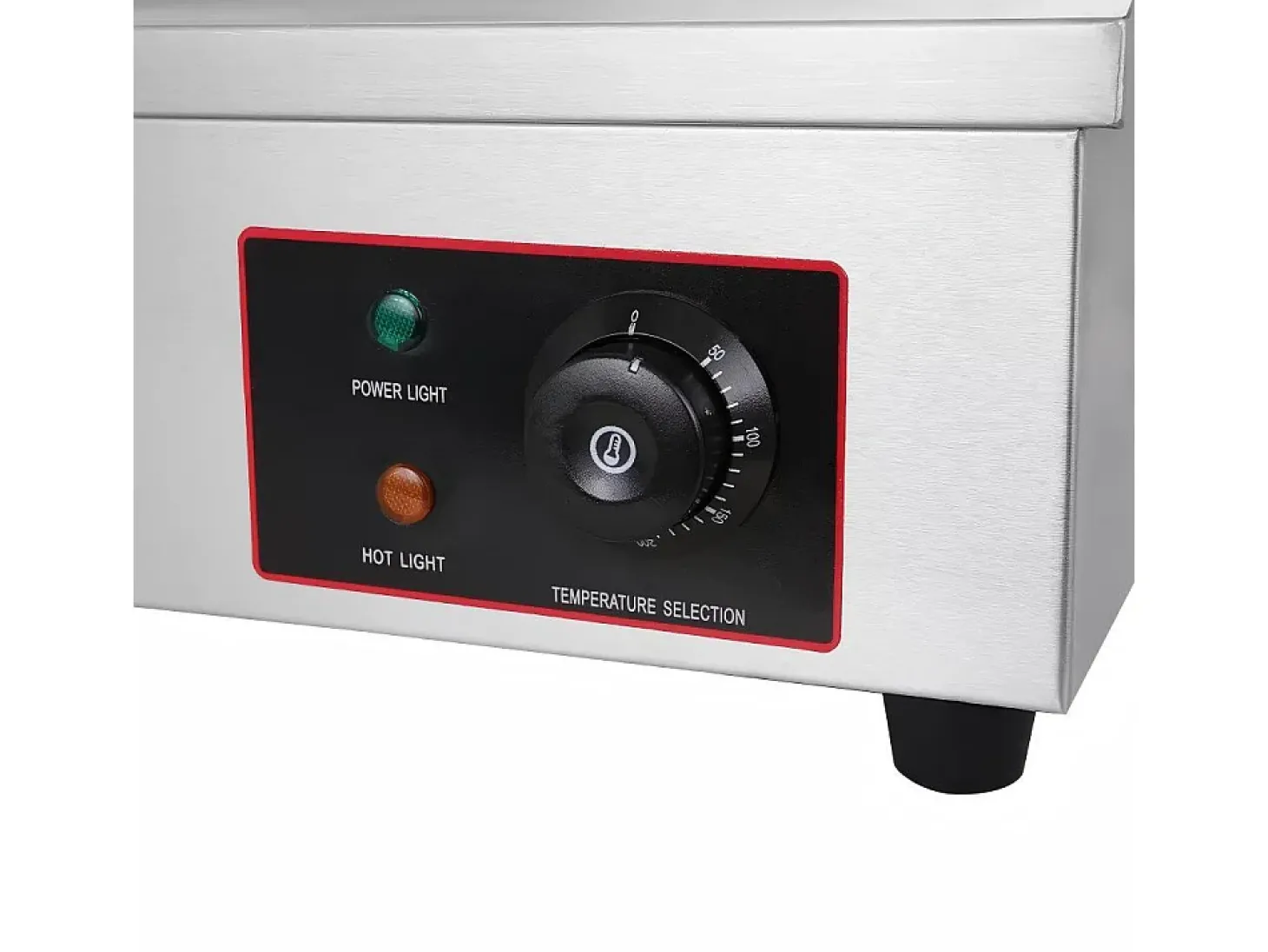 Placa de grade elétrica de 4400W, com bandeja de coleta de óleo, 2 zonas, 300 ° C, 73x48x23cm