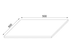 Placa de madeira VCM | Placa suplementar | Dimensões aprox. A. 2 x L. 50 x P. 50 cm | Placa de canto - Masola (Branco)