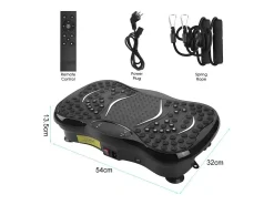 Placas de vibração de 220W, máquina de exercício de fitness de vibração, com controle remoto e 2 faixas de resistência, carga max150kg