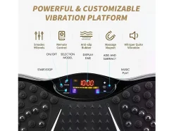 Placas de vibração de 220W, máquina de exercício de fitness de vibração, com controle remoto e 2 faixas de resistência, carga max150kg
