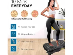Placas de vibração de 220W, máquina de exercício de fitness de vibração, com controle remoto e 2 faixas de resistência, carga max150kg