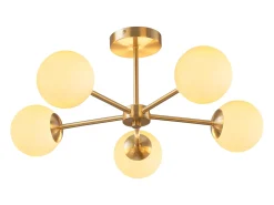 Plafon em latão dourado e branco C.58.5 x A.21 cm - SOFIA