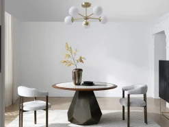 Plafon em latão dourado e branco C.58.5 x A.21 cm - SOFIA