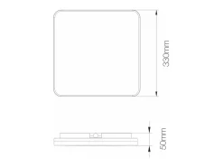 Plafon LED quadrado 25W CCT Switch IP54