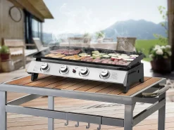 Plancha a gás 4 queimadores "Jolly" - 10 Kw - Cinza