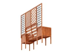 Plancheur com Trellis Brown - em Solid Fir - para terraço de jardim - 170x42x145cm