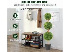Planta Artificial, SucceBuy Árvore Topiária Artificial de 120 cm, Planta Artificial Decorativa com Folhas Substituíveis
