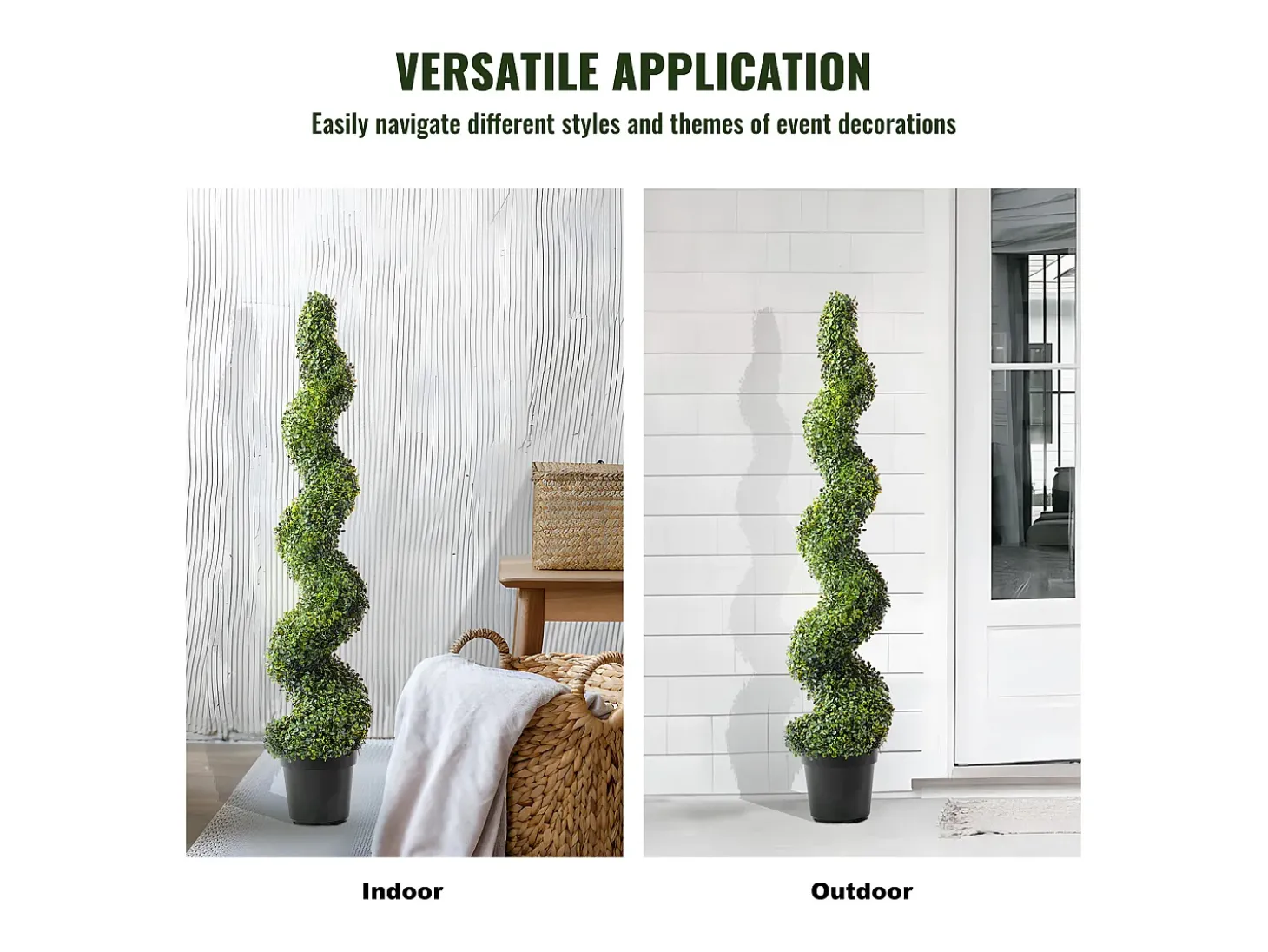 Planta Artificial, SucceBuy 150 cm Buxo Artificial Topiária, Resistente a UV, Planta Falsa, Decoração para Casa, 2 Pacotes