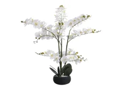 Planta, flor artificial orquídea A.65 x L.54 cm branco - TARA