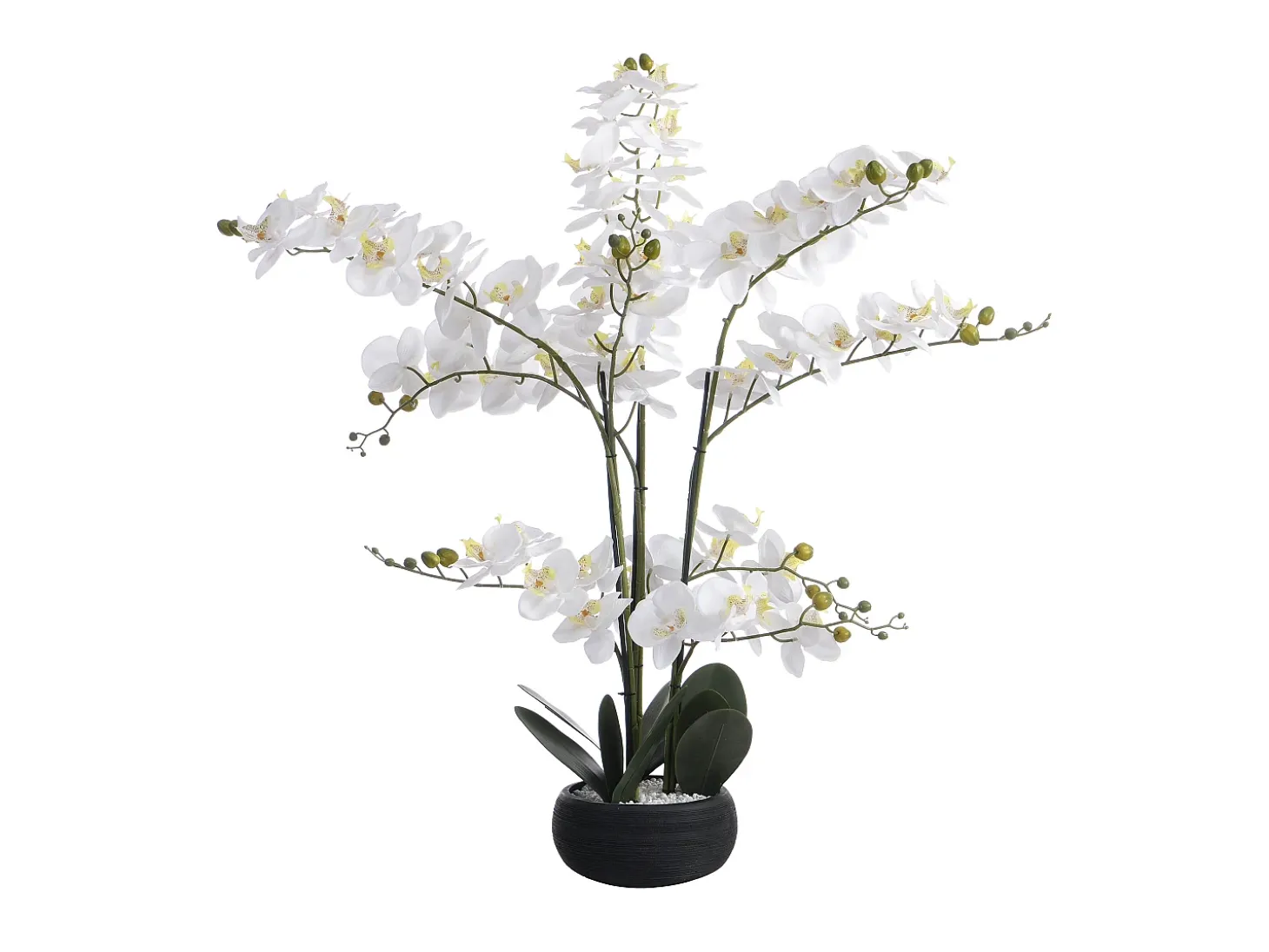 Planta, flor artificial orquídea A.65 x L.54 cm branco - TARA