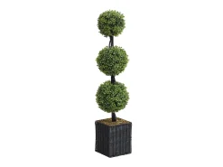 Planta, árvore, arbusto artificial buxo 3 bolas A. 90 x D. 18 cm verde - PILANA