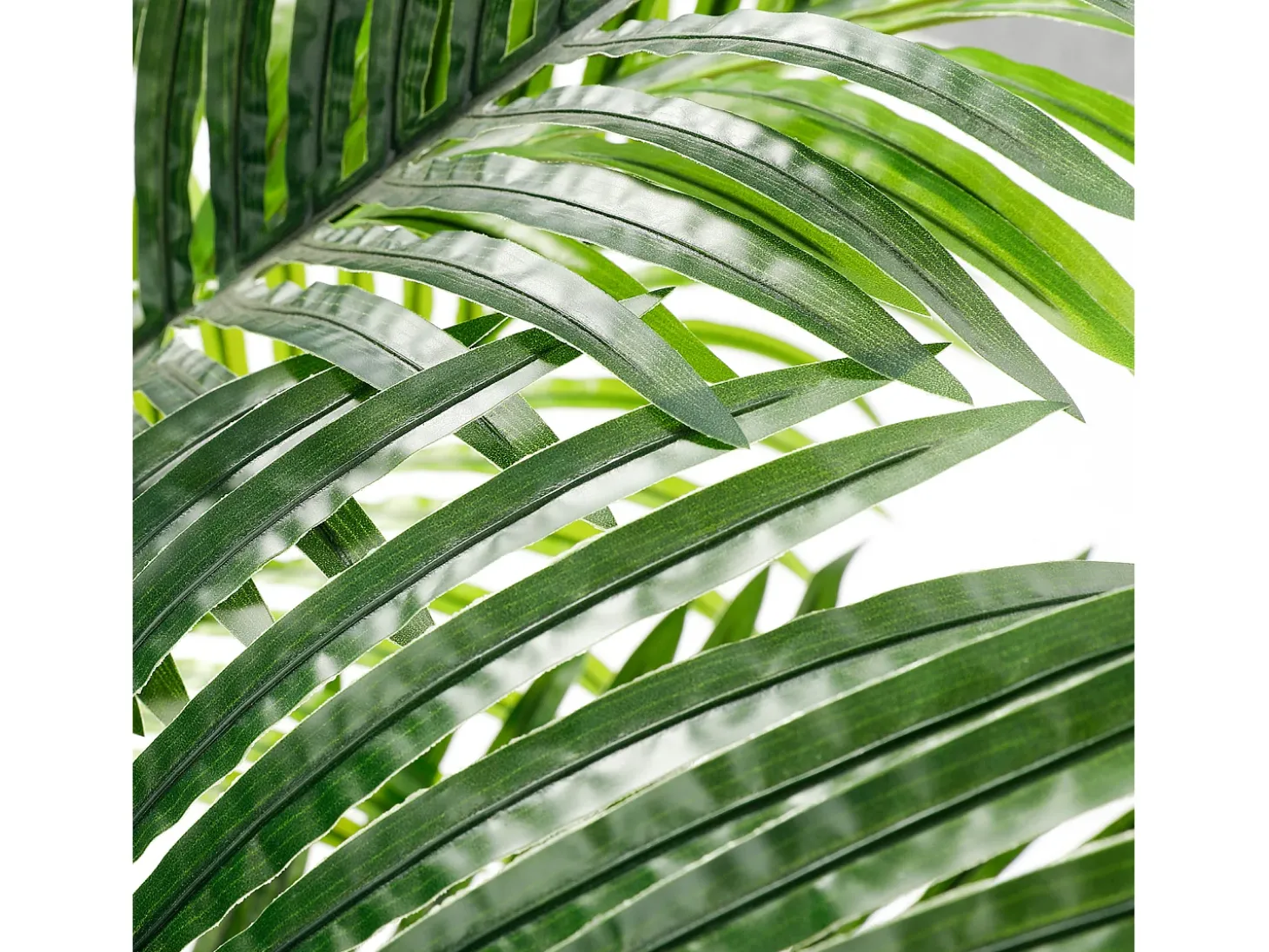 Planta verde artificial - palmeira na panela H 120 cm - palmeira muito realista - 2 tronco e 15 folhas - com pote