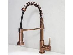 Plimo misturador para lava-loiça com chuveiro móvel em cobre escovado Essebagno