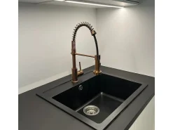 Plimo misturador para lava-loiça com chuveiro móvel em cobre escovado Essebagno