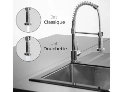 Plimo misturador para lava-loiça com chuveiro móvel cromado Essebagno