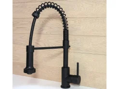Plimo misturador para lava-loiça com chuveiro móvel preto mate Essebagno