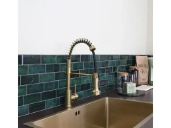 Plimo Misturadora de lavatório com chuveiro dourado móvel Essebagno