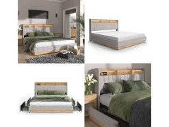 Polsterbett cinza 187.5x216x113.2 nura