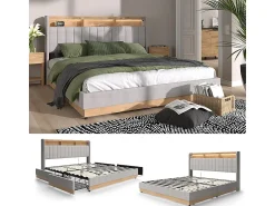 Polsterbett cinza 187.5x216x113.2 nura