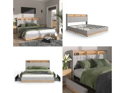 Polsterbett cinza 187.5x216x113.2 nura