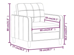 Poltrona 60 cm couro artificial creme