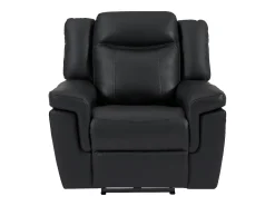 Poltrona articulada elétrica em pele preto contemporânea KENNETH