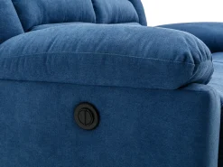 Poltrona articulada elétrica em tecido azul BUROLO