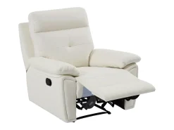 Poltrona articulada em pele branca estilo contemporâneo VINETA