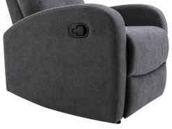Poltrona articulada em tecido cinza estilo contemporâneo EVELYN