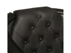 Poltrona aviador em couro genuíno preto