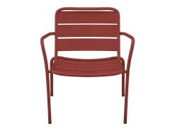 Poltrona baixa de jardim empilhável em metal Vermelho - MIRMANDE de MYLIA