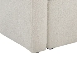 Poltrona cabriolet e pufe tecido bouclé branco estilo clássico intemporal - JOVANA