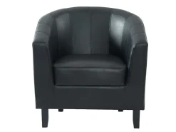 Poltrona cabriolet em pele sintética preto pesponto CRISTOBAL II