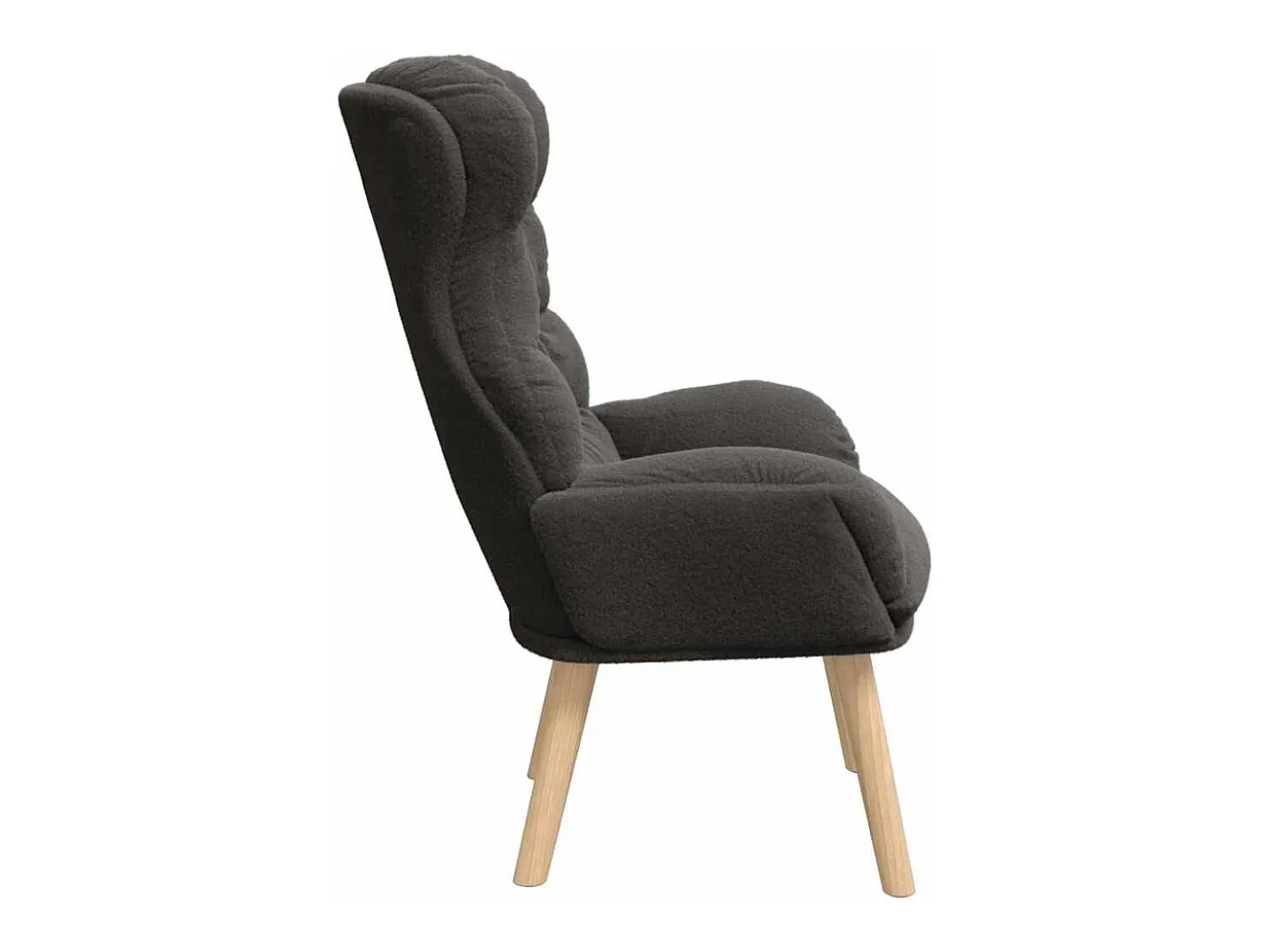 poltrona Cinza Escuro 69 x 74 x 93 cm Tecido Sherpa