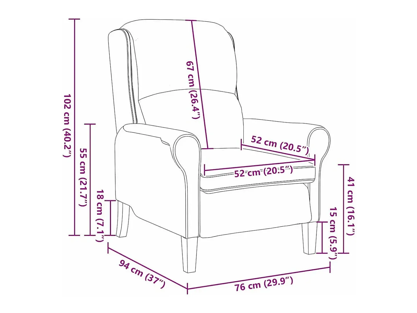poltrona Cinzento escuro 76 x 94 x 102 cm Veludo