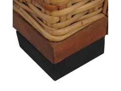 Poltrona com almofadões em vime natural castanho