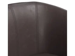 Poltrona com apoio de pés couro artificial castanho