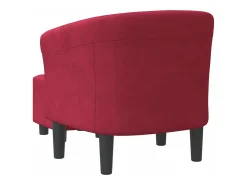 Poltrona com apoio de pés veludo vermelho-tinto
