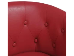 Poltrona com apoio de pés couro artificial vermelho-tinto