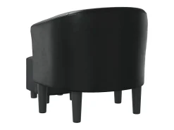 Poltrona com apoio de pés couro artificial preto