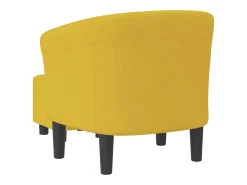 Poltrona com apoio de pés veludo amarelo